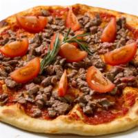 Meat Lovers Pizza · Almight meaty pizza with pepperoni, Italian sausage, ham, and meatballs.