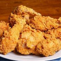 Fried Chicken · Fried chicken with mashed potatoes and a side of fries with choice of cheese, chili, or jala...