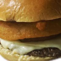 The Quaker · A1 sauce, onion ring and American cheese.
Served with chips and pickles
