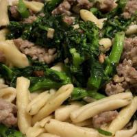 Cavatelli Gaetano · Broccoli rabe and sausage sautéed with garlic and olive oil.
