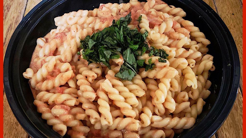 Gemelli Corkscrew Pasta With Pink Sauce New! · Served with Our own Pink Sauce (Marinara, Garlic Parmesean Sauce and Butter) 
It's different and delicious!