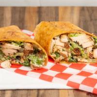 Caesar Wrap · Grilled chicken, parmesan cheese, lettuce, croutons, caesar dressing.