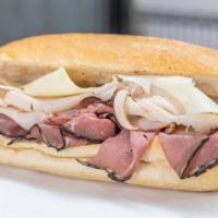 The Hog · Roast beef, turkey, and provolone cheese.
