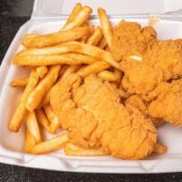 Chicken Finger Platter · Three fingers and fries.