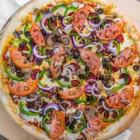 Germantown Pizza (Medium 14'') · An oven-baked blend of pepperoni, mushrooms, sausage, green others, onions, olives, sauce, a...