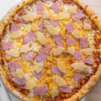 Hawaiian Delight Pizza (Medium 14'') · Ham, pineapple, cheese, and sauce.
