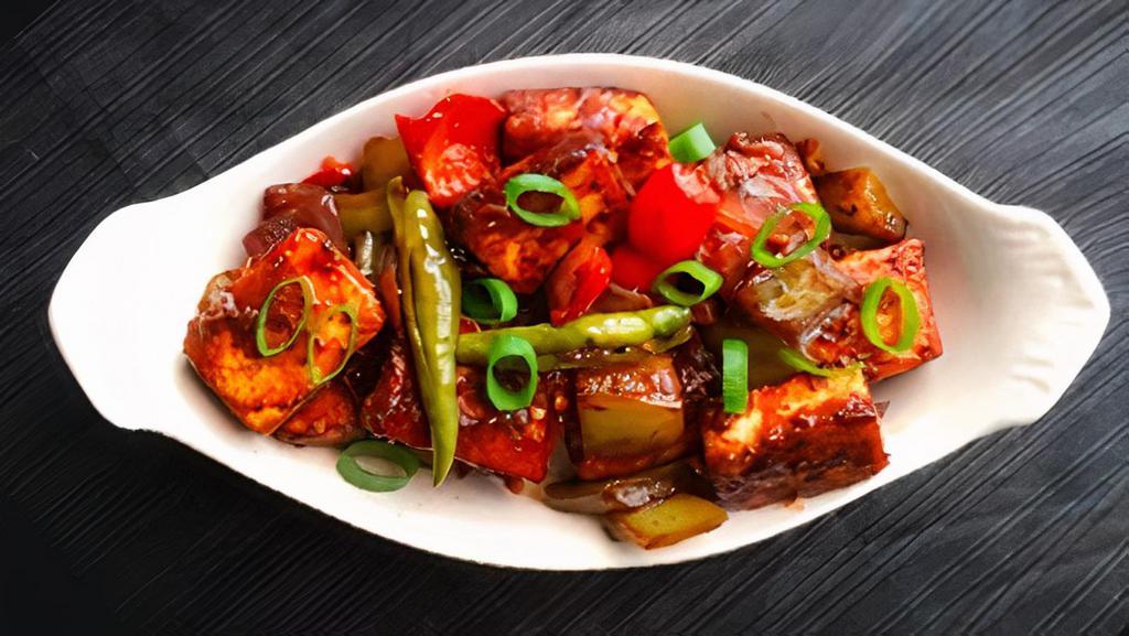 Chilli Paneer · Deep-fried paneer sauteed with onions and green chillies.