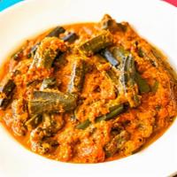 Bhindi Masala · Okra cooked in marinated spices and herbs.