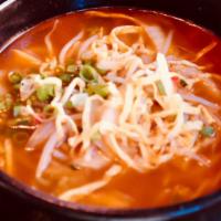 Dorm Ramen（Spicy）宿舍拉面（辣） · Choice of rice cake or tofu with bean sprout, onion, bok choy and scallion. Spicy.宿舍拉面（辣）可以选...