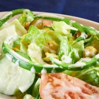 Season Salad (Garden Salad) · Romaine lettuce, tomato, cucumber, green pepper & olives with our homemade dressing. Add fet...
