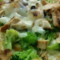 Chicken Broccoli Alfredo · Sauteed chicken and broccoli in alfredo sauce.