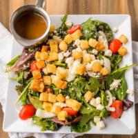 Balela Salad · Chickpeas, apples, roasted red peppers, grape tomatoes, with red wine
vinaigrette