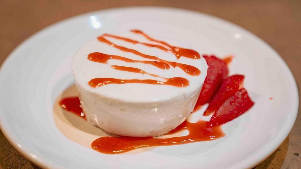 Panna Cotta · Panna Cotta made with Coconut Milk and Topped with Choice of Coulis