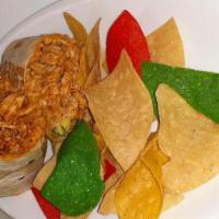 Burrito Camarones · served with chips and salsa sauce
