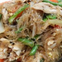 Silver Noodles · Choice of protein sauteed with silver thread noodles, Chinese cabbage, carrots, celery, scal...