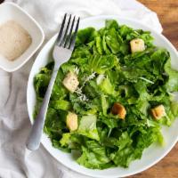 Caesar · Romaine lettuce, hard boiled egg, parmesan cheese and garlic croutons with a creamy caesar d...