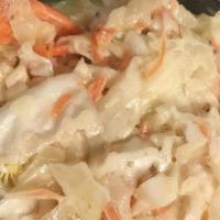 Coleslaw · Side of coleslaw made with our own chickpea mayo.
