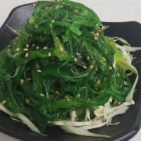 Seaweed Salad · Vegan. Seasoned seaweed salad with ponzu sprinkled with sesame seeds.