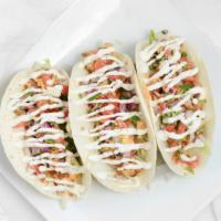 Soft Shell Tacos · 3 Tacos of your choice with shredded cheddar cheese, avocado, lettuce, pico de gallo, salsa ...