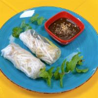Fresh Tofu Rolls · 2 pieces of fried tofu, cucumbers, bean sprouts, and rice vermicelli wrapped in clear rice p...