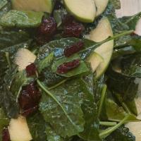 Vegan Kale Salad · granny smith apple , dried cranberry, apple cider dressing.