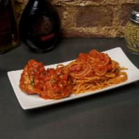 Kid Pasta Meatballs · spaghetti, pomodoro sauce, 2 meatballs