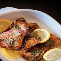 1/2 Baked Chicken With 2 Sides · Tender, full flavored, the juiciest baked chicken, served with two side dishes and choice of...