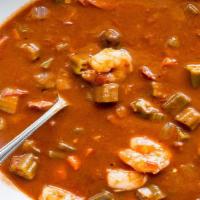 Gumbo · This amazing New Orleans gumbo made with shrimp and sausage.
