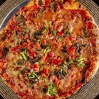 Veggie · Red sauce, Mozzarella cheese peppers, onions, mushrooms, tomato.