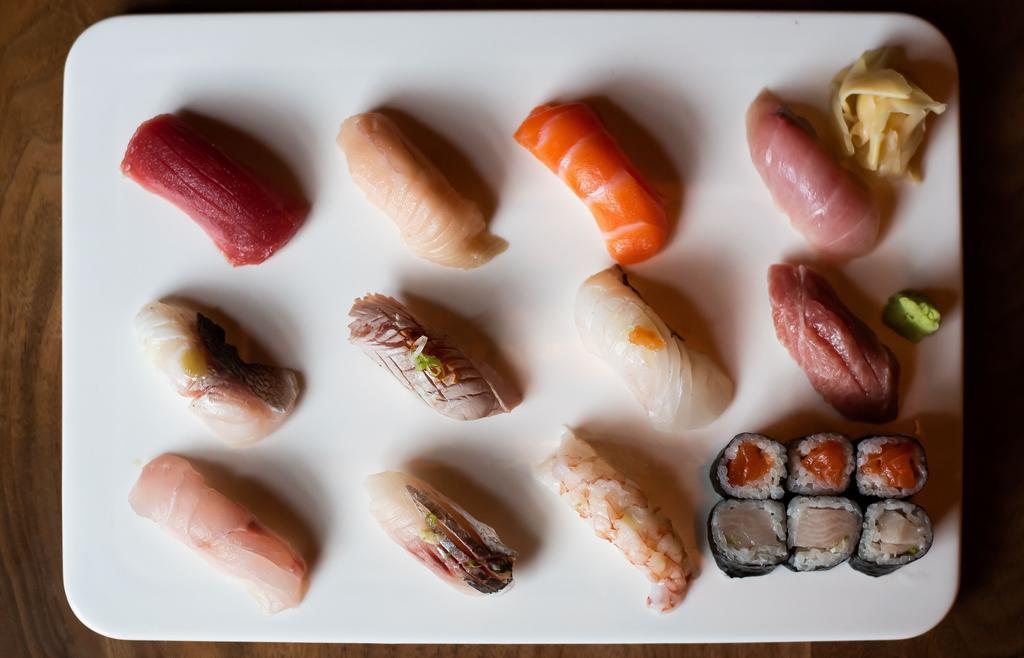 Sushi Special Premium · With six piece roll and 11 piece premium nigiri.
