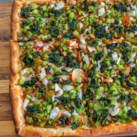 Veggie Lovers Pizza · Mushrooms, onions, sweet peppers, broccoli, and spinach.