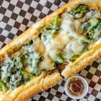 The “Yo Philly!” · Roasted Pork, Broccoli Rabe & Provolone with Italian Long Hots.