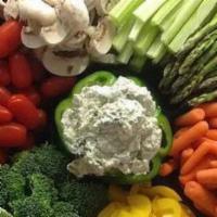 Garden Salad Platter · Vegan, gluten free, vegetarian. A mix of iceberg and romaine lettuce, cucumber, tomato, carr...