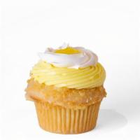 Whole Lotta Lemon · Lemon cupcake, lemon filling, lemon buttercream icing  topped with a dollop of lemon.
