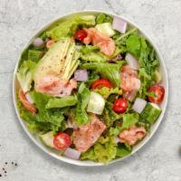 Turning Tuna & Greek Salad · Romaine lettuce, tuna, cucumbers, tomatoes, red onions, olives, and feta cheese tossed with ...