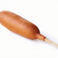 Corn Dog  · Delicious chicken corn dog.
Includes ketchup and mustard.
