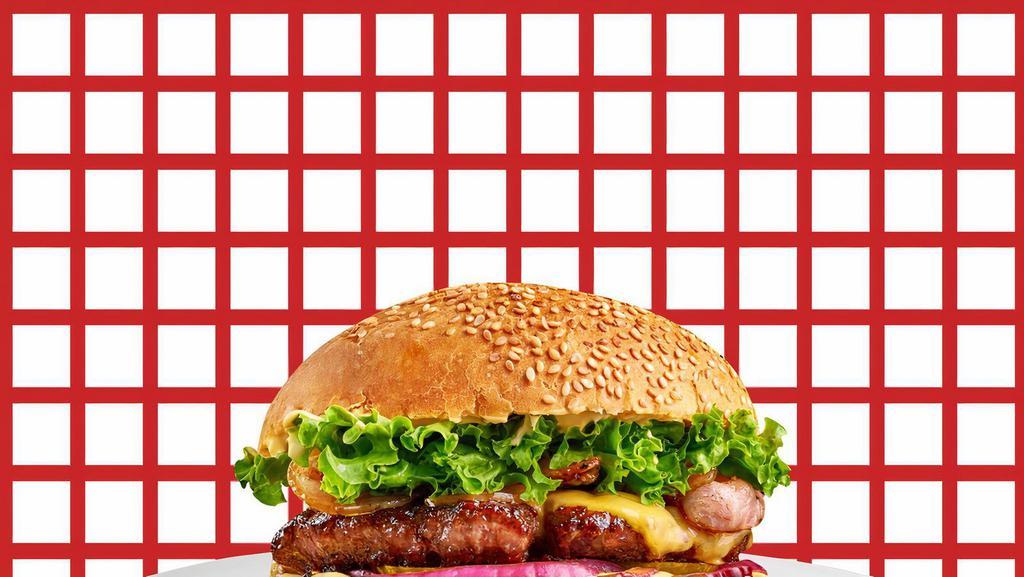 Angus Cheeseburger  · Angus beef, ketchup, mayo, mustard, lettuce, tomato, onion, and American cheese.