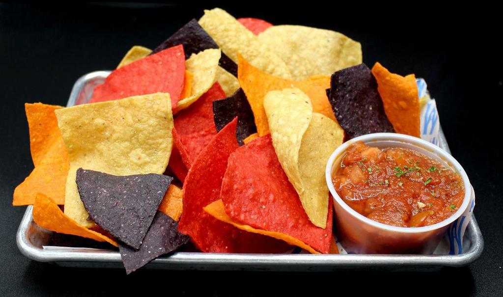 Chips & Salsa · Tri-Color Tortilla Chips with Salsa