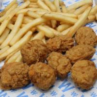 Wamesit Chicken Bite Plate · 8 pcs. of Whole White Chicken Breast that is Fried to a Golden Crisp with a Choice of Side