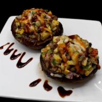 Portabella Mushroom Sand. · Roasted Red Peppers, Sauteed Onions and Pepper Jack Cheese with Portabella Mushrooms as the ...