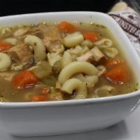 Cup Chicken Noodle · Pasta Noodles, pieces of Chicken Breast, Carrots and Celery