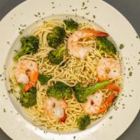 Shrimp & Broccoli Alfredo · Fresh shrimp and fresh, broccoli with alfredo sauce and your choice of pasta.
