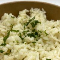 Cilantro Lime Rice (Bowl) · White rice, cilantro, lime juice. (GF, Vegetarian, Vegan)