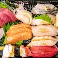 Sushi & Sashimi Assortment · 6 pieces of nigiri assortment and 8 pieces of sashimi assortment