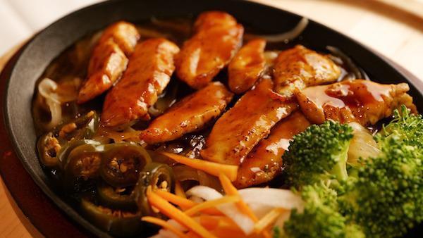 Chicken Teriyaki · Chicken, onion, broccoli, pickled pepper, tomato, pickle veggie, japanese gravy sauce, miso soup and rice.