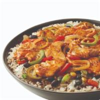 Southwestern Rice & Grain Bowl · Your choice of grilled chicken or sirloin steak with onions, charred corn, bell peppers, bla...