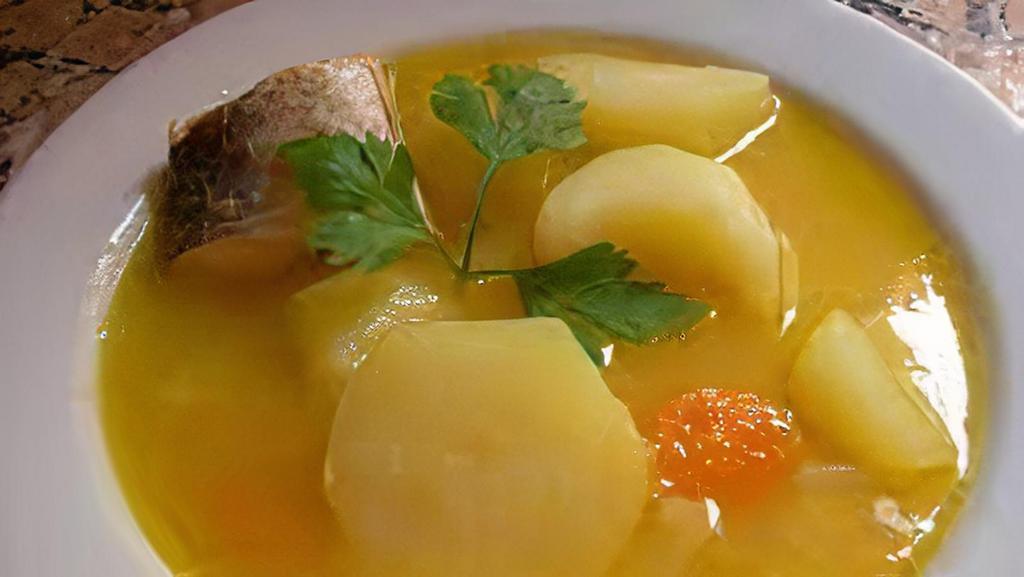 Sopa De Pescado · Fish soup.