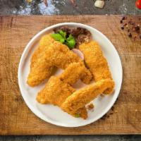 Tender Trouble · Chicken tenders breaded and fried until golden brown.