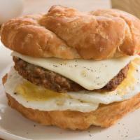 Sausage, Egg, & Cheese · 2 Eggs, a 2 oz. Sausage Patty, and your choice of Cheese.
