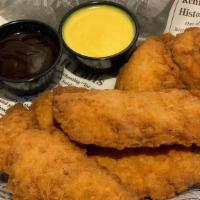 Chicken Tenders · 4 chicken tenders served with choice of BBQ/honey mustard.
